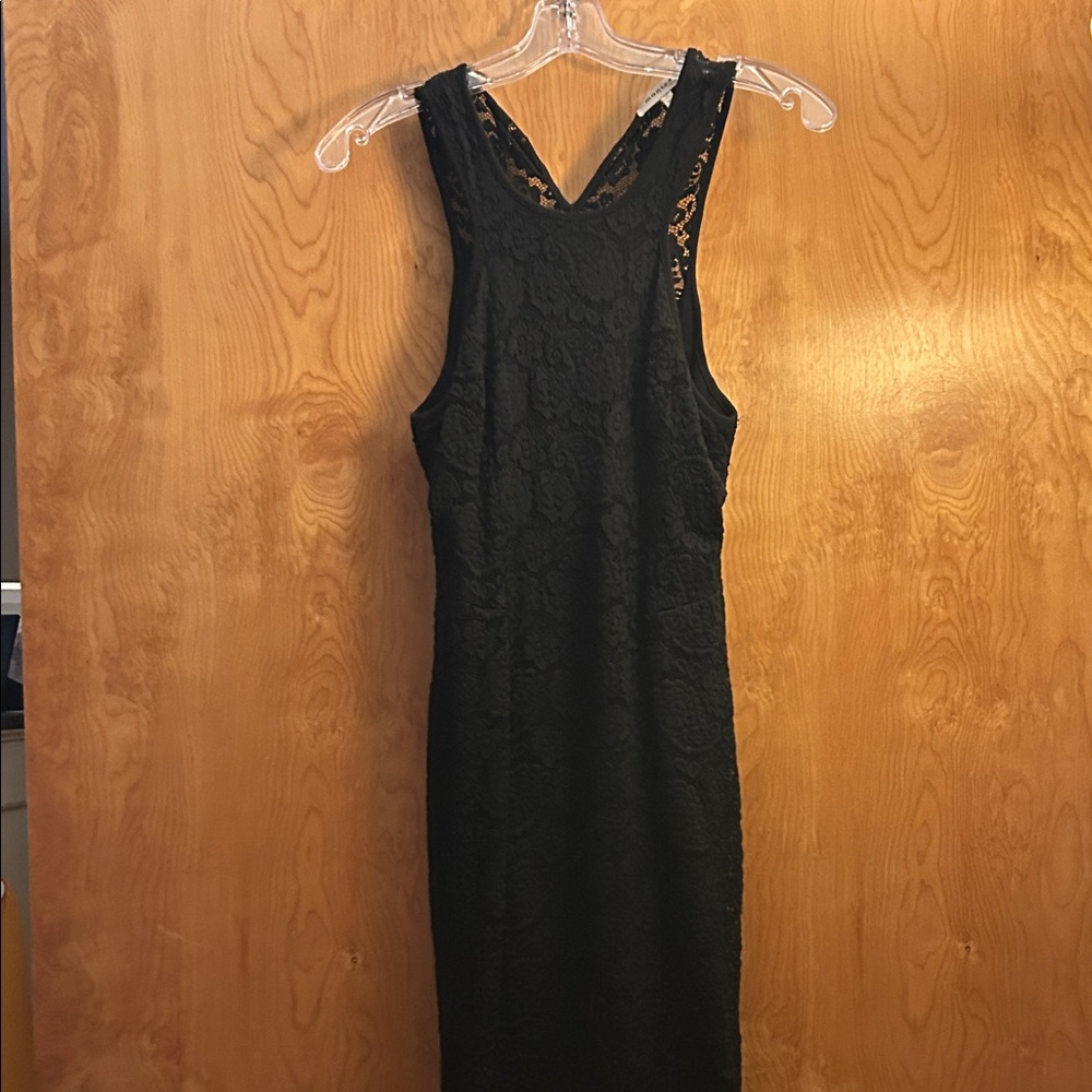 Monteau Black Sleeveless Lace Dress